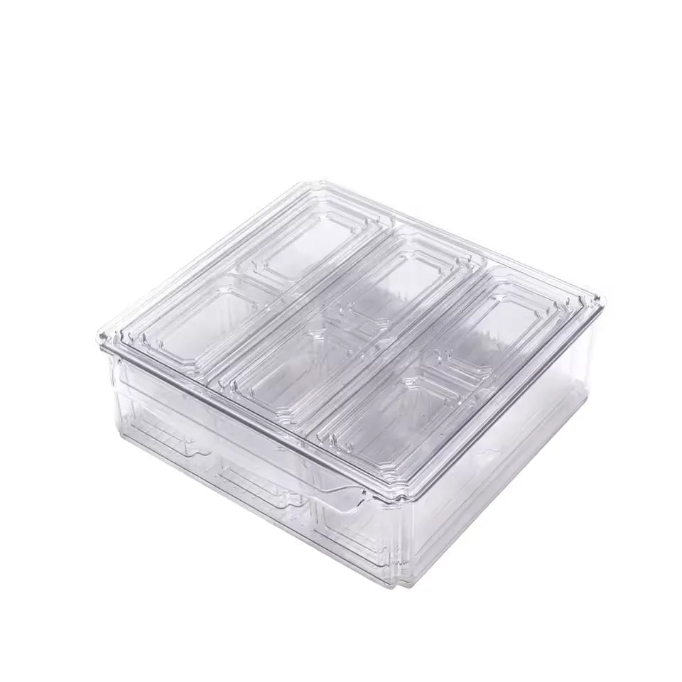 White Set of 10 Fridge Storage Containers for Kitchen Storage